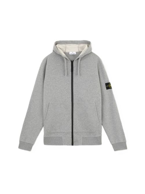 Felpa vestibilità regular con cappuccio, zip e tasche Stone Island | L2S15 6100061 S0M51V0M64 MELANGE GREY
